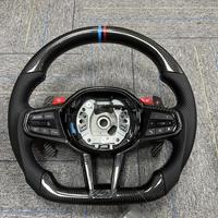 Volant en fibre de carbone sèche personnalisé pour BMW LCI Style G05 G20 G30 G2X X5 X6 X7 G82 X3M X4M G80, accessoires intérieurs de voiture