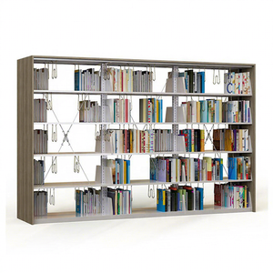 College Library Reading Hall <b>Display</b> Library Bookcase Double Side Library Furniture Steel Bookshelf School <b>Book</b> Rack - Product Image 2