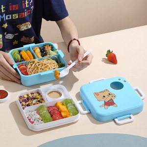 Maimai BPA-free vuông phim hoạt hình Bento Hộp Ăn Trưa trẻ em ăn trưa hộp cho các trường học trẻ em thực phẩm lưu trữ <span class=keywords><strong>container</strong></span> Bento hộp - Product Image 3