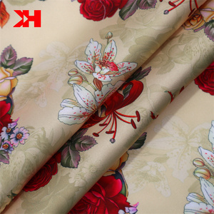 Kahn Silky Satin Hoa in kỹ thuật số 100Polyest lụa satin chất liệu vải cho trang phục - Product Image 3