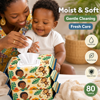 Lingettes pour bébé personnalisées écologiques épaissies à texture perlée avec couvercle rabattable pour peaux sensibles