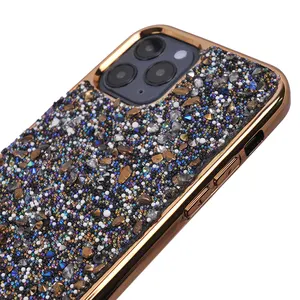 Premium Bling 2 In 1 Luxury Diamond Rhine Stone Glitter Phone Case For IPhone 12 Shockproof Girl Style Phone Cover Case