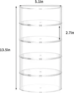 Ds2406 Stapelbare Riem Opbergdoos Doorzichtige Vitrine Ronde Ijdelheid Organizer Voor Horloge Acryl Riem Organizer Met Magneet Deksels