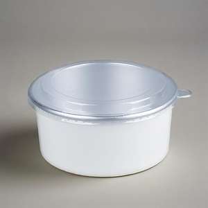 Contenedor desechable de aluminio de calidad alimentaria a precio mayorista, tazón de papel blanco para ensalada y sopa con tapa - Product Image 4