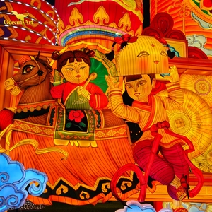 Farol de Seda Chino - Farol Impermeable para Festivales con Luces LED para Diwali y Acción de Gracias, Tamaño y Color Personalizables - Product Image 3