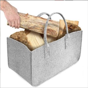 Casa porta legna da ardere borsa Tote grande capacità camino accessori per stufa a legna con manico in feltro pieghevole porta legna da ardere borsa - Product Image 2