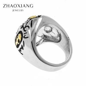 Bagues Hip Hop Crâne et Squelette pour Hommes, Bijoux Authentiques en Acier Inoxydable, Vente en Gros - Product Image 4