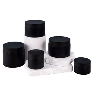 30ml 50ml Matte Black Containers <b>Plastic</b> PET Cosmetic Container <b>Jar</b> With Black Lid - Product Image 5