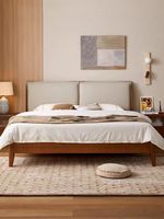 Meubles de maison modernes en bois pour hôtel, lit simple en bois massif d'Europe du Nord avec oreiller en sac souple, lit en bois dur de haute qualité