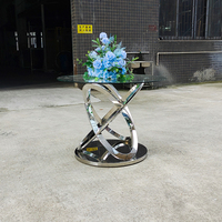 Table à gâteaux avec cadre en acier inoxydable doré, fabrication directe d'usine, présentoir à desserts de mariage, table de banquet de luxe