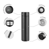 Botol Air Pintar Dinding Ganda Berinsulasi Baja Tahan Karat dengan Layar LED Penunjuk Suhu, Promo Panas