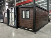 Conteneur pliable de 40 pieds, modifié en café mobile, unité de vente au détail pour hôtel et usage domestique, avec design moderne du milieu du siècle