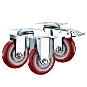 3 "4" 5 "industrielle mittelschwere Rollen Rote PU/Polyurethan-Räder für Handwagen Leichte Maschinen Fabrik ausrüstung - Product Image 2