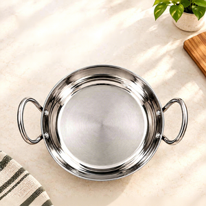 Poêle à frire profonde en acier inoxydable de qualité supérieure, couleur argent, robuste, pour la cuisine - Product Image 3
