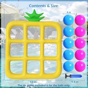 Inflatable Nine Square Water Game Mat 53x66.8 In PVC Pool Toy For Outdoor Family Fun - Product Image 3