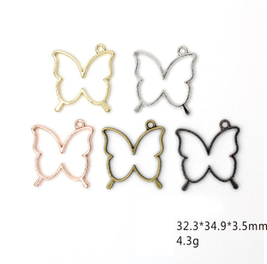 10 pièces 32x35mm <span class=keywords><strong>papillon</strong></span> cadre lunettes pour UV résine bijoux cercueils dorés cadre creux pendentif bricolage artisanat outils accessoires - Product Image 2