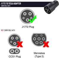 Adaptateur de chargeur EV en promotion, 60 ampères / 250 V AC, J1172 Type 1 vers prise TPC, adaptateur de charge J1772 vers Tesla
