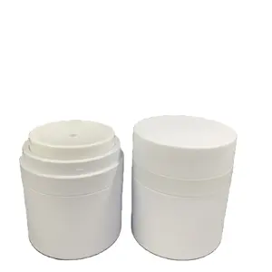 50g White Plastic Acrylic Round Bars with Caps for body lotion
