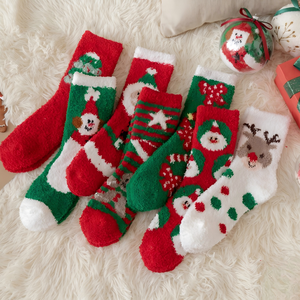 7 paires <span class=keywords><strong>de</strong></span> chaussettes antidérapantes en microfibre <span class=keywords><strong>de</strong></span> velours corail pour femmes et filles, style pantoufle, confortables, chaudes pour l'hiver, ensemble cadeau <span class=keywords><strong>de</strong></span> <span class=keywords><strong>Noël</strong></span> pour la maison - Product Image 6