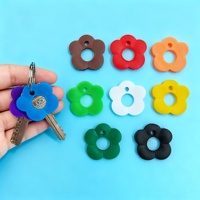 Juego de cubiertas para llaves con diseño de flores multicolor, etiquetas para llaves, protectores de llaves duraderos con código de colores, organizadores de llaves para el hogar y la oficina