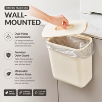 Creatieve aan de muur gemonteerde keukenafvalbak met deksel, hangende kastdeurafvalbak voor toilet, badkamer, woonkamer