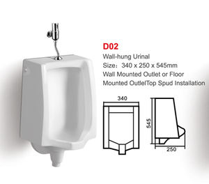 ใหม่มาถึงสุขภัณฑ์เซรามิก Waterless ติดผนังเซ็นเซอร์ปัสสาวะขายส่ง - Product Image 2