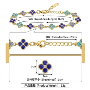 Pulseira Feminina de Aço Inoxidável da Moda com Diamantes Completos e Contas de Zircônia Multicoloridas. Disponível para Atacado - Product Image 5