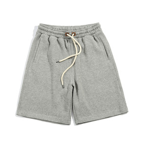 Pantalones Cortos de Lona 100% Poliéster para Hombre, 160g, Resistentes, Transpirables, Corte Holgado, Cintura Media, Cordón Ajustable, Elástico, Deportivos, Casuales, Gris - Product Image 1