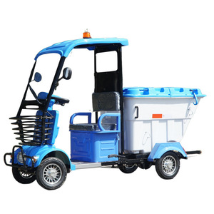 Triciclo Eléctrico con Contenedor de Basura de Plástico de 500L para Transporte de Carga y Limpieza de Propiedades, con Motor de 48V y Diseño de Carrocería Abierta - Product Image 2