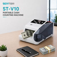 Compteur de billets portable professionnel ST-V10 pour toutes devises, facile à utiliser, machine à compter les billets avec détection UV
