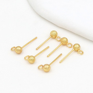 <b>Stud</b> Earrings 18K Gold 925 <b>Silver</b> Ball Shape DIY Jewelry For Women Men Fashion Accessories A60B - Product Image 3