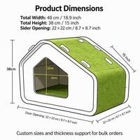 Maison acoustique pour chat en feutre PET, absorbant le son, en fibre de polyester écologique, pour intérieur, maison, animalerie, vente en gros