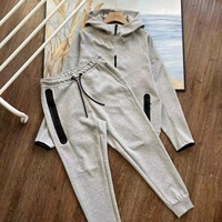 Nouvel ensemble de sport et de loisirs printemps-automne avec veste à capuche et pantalon en tissu pressé 100% coton, ensemble de sport décontracté