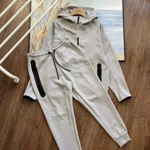 Nuevo Conjunto Deportivo de Primavera y Otoño con Chaqueta con Capucha y Pantalones con Estampado de Goma, 100% Algodón Tejido, Traje Deportivo Informal - Product Image 4