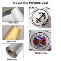 Film de transfert thermique par sublimation en vinyle PU imprimable au laser, holographique argenté 3D TPU UV 0.5, pour imprimante UV