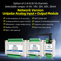 Module d'entrée/sortie analogique industriel Ethernet WiFi 0-5V 0-10V 4-20mA Modbus TCP RTU 16 bits 32 bits 10/100 Mbps Données haute précision