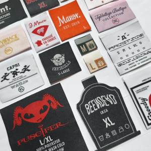 YH-haute densité conception personnalisée marque Logo impression tissé étiquette vêtement tissu privé fer sur étiquettes pour fabricant de vêtements - Product Image 3