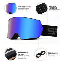 Masque de ski professionnel photochromique polarisé OTG, vision exceptionnelle, lentille magnétique, double couche, logo personnalisé, masque de snowboard d'hiver