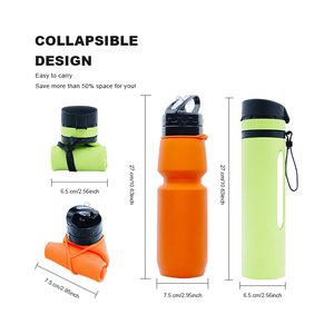 Bouteilles d'eau pliables en silicone sans BPA, légères, réutilisables, étanches, pour le sport et les voyages - Product Image 3