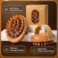 Brosse de massage en bois de hêtre pour le corps, outil de raclage des méridiens pour l'abdomen et les jambes, soulage la tension musculaire, vente en gros d'usine, OEM