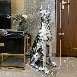 ประติมากรรมรูปสุนัข ชุบเคลือบด้วยไฟฟ้า <span class=keywords><strong>ขาย</strong></span>ส่ง ของตกแต่งบ้าน รูปปั้นสุนัข<span class=keywords><strong>โด</strong></span><span class=keywords><strong>เบอร์</strong></span><span class=keywords><strong>แมน</strong></span> ของตกแต่งบ้าน DIY - Product Image 4