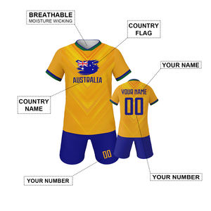 Grosir Jersey Sepak Bola Anak 100% Polyester Bernapas, Kerah V, Lengan Pendek, Cepat Kering, Laris Manis, Dapat Dikustomisasi Tim Nasional - Product Image 4