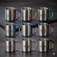 Mug isotherme en acier inoxydable coloré avec logo personnalisé, 300 ml, sans BPA, isolation chaud/froid pour le camping, la randonnée et les fêtes