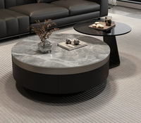 Luxuriöses Skandinavisches Steinplatten-Oval-Couchtisch-Set für das Moderne Minimalistische Wohnzimmer für Kleine Häuser