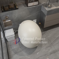 Toilette intelligente intelligente avec fonction de télécommande avancée Toilette intelligente en forme d'oeuf à guichet unique pour cuvette de couleur montée au sol
