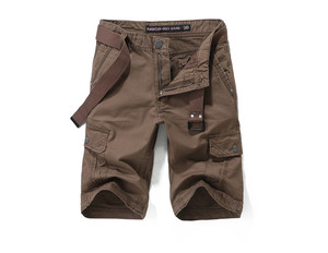 Pantalones Cortos Cargo Casuales de Algodón Transpirable de Secado Rápido para Hombre, Talla Grande, Elásticos, Tejidos a Crochet, por Debajo de la Rodilla, Ajuste Holgado - Product Image 3