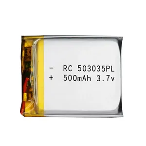 Wiederauf ladbarer 503035 500mAh 3,7 V Lithium-Polymer-Akku für MP3-GPS-DVD-Navigation