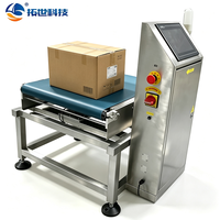 Machine de pesage automatique en ligne avec convoyeur pour boîtes lourdes, cartons et sacs, dotée d'un système de rejet dynamique