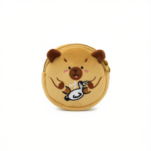 Portamonete Capibara 10 cm Circolare in Peluche con Cerniera per Bambini e Donne - Product Image 2