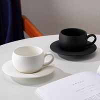Tasse à café en céramique de luxe de style japonais avec soucoupe ovale en forme d'œuf, écologique, passe au lave-vaisselle, pour le petit-déjeuner, les desserts et le pain à la maison